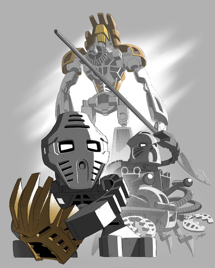takanuva, jaller, takua, and pewku (the lego group and 1 more) drawn by jeetdoh