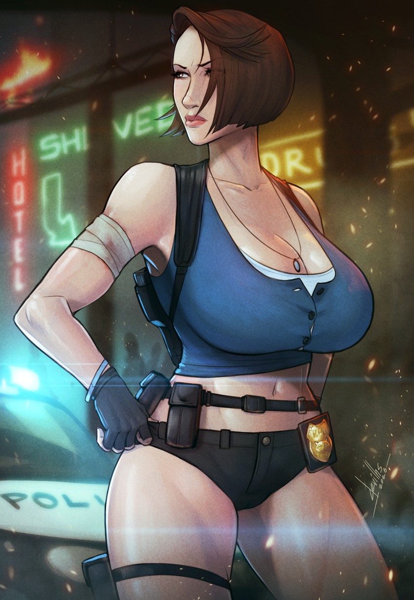jill valentine (resident evil and 2 more) drawn by devilhs