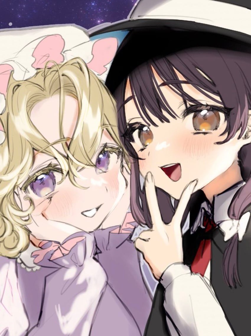 usami renko and maribel hearn (touhou) drawn by mokokiyo_(asaddr)