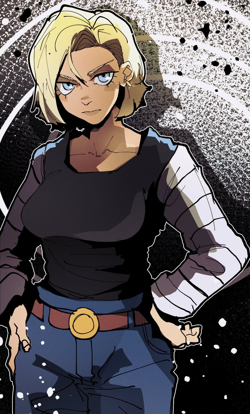 android 18 (dragon ball and 1 more) drawn by isaacchief300