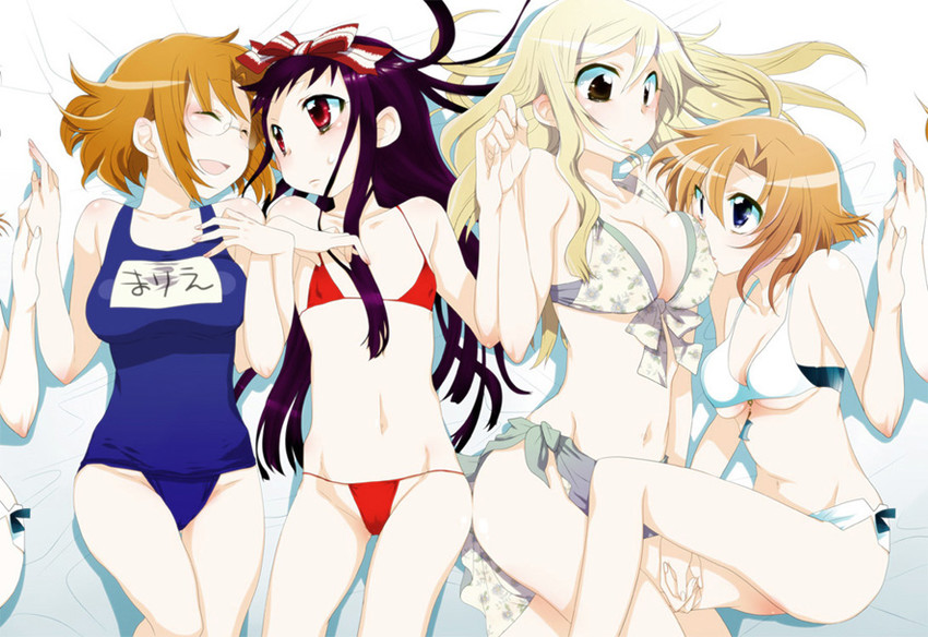 ryuuguu rena, takano miyo, higanbana, and moriya marie (higurashi no naku koro ni and 1 more) drawn by suwaru