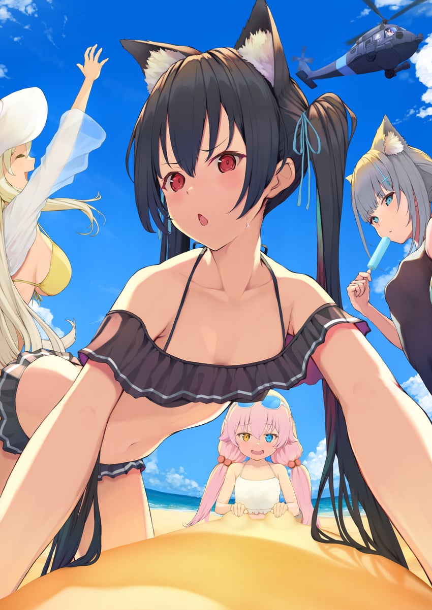 shiroko, hoshino, nonomi, serika, and ayane (blue archive) drawn by piisu