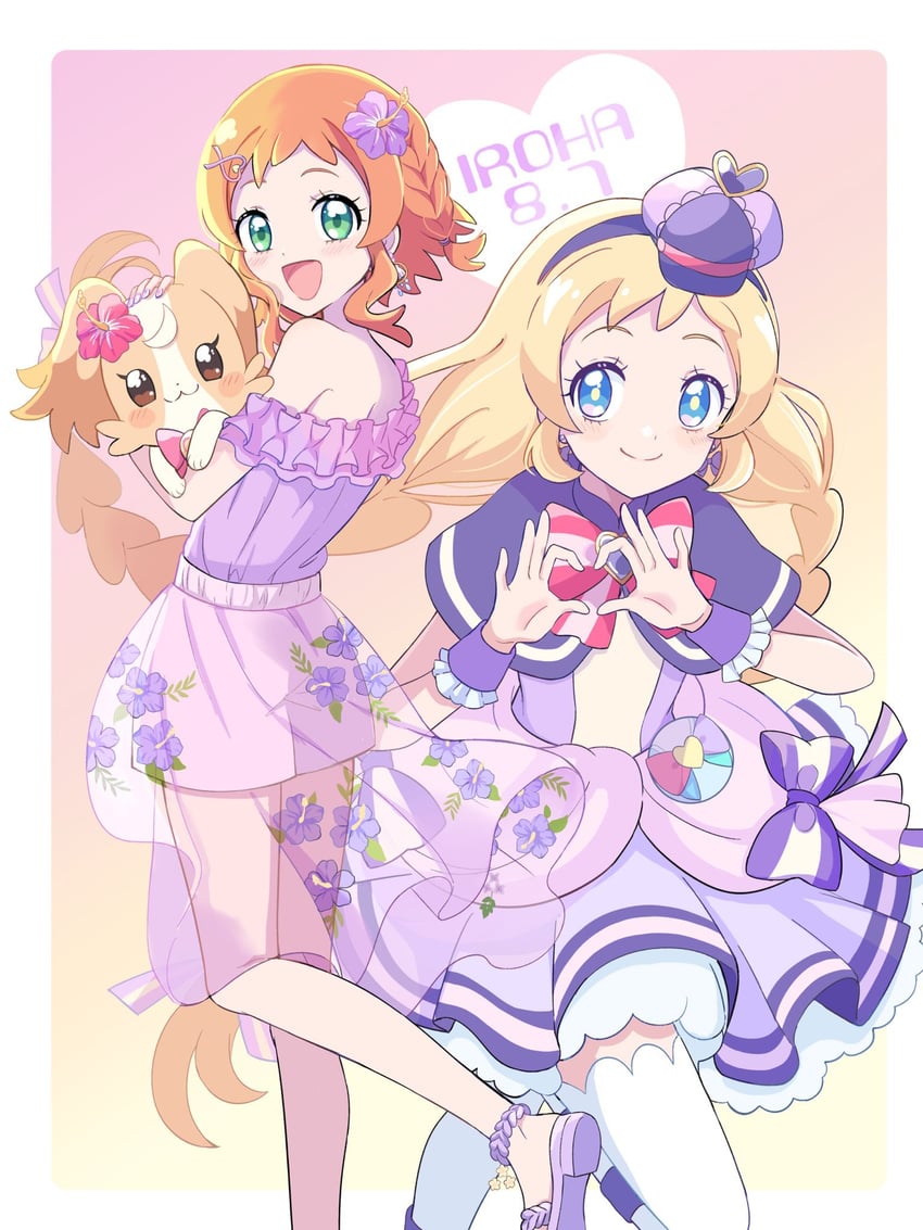 inukai komugi, inukai iroha, and cure friendy (precure and 1 more) drawn by unioc0wa