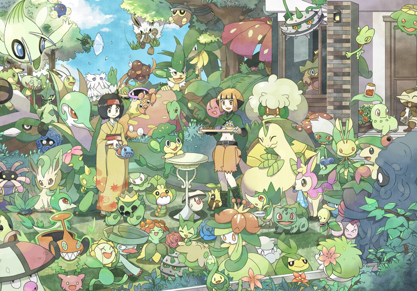 rotom, bulbasaur, leafeon, squirtle, snivy, and 74 more (pokemon and 2 more) drawn by mizuki_(31ten)