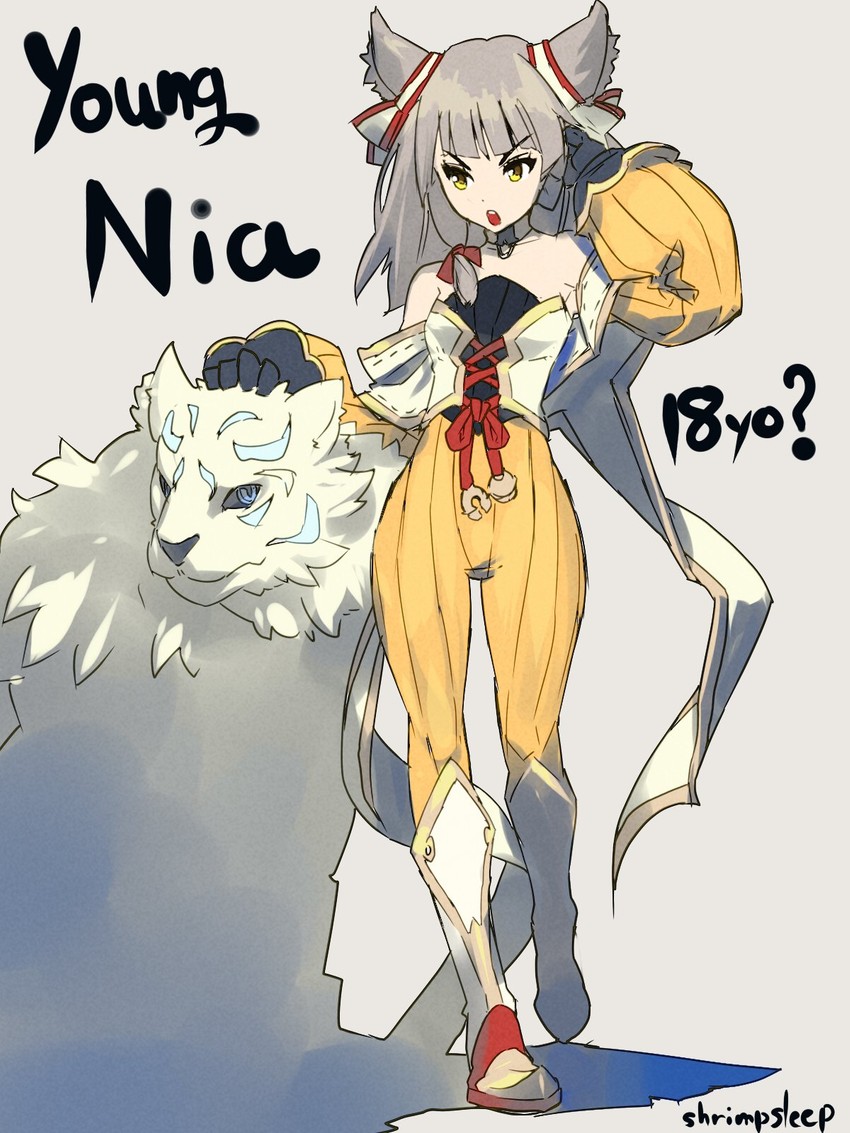nia and dromarch (xenoblade chronicles and 1 more) drawn by shrimqsleeq