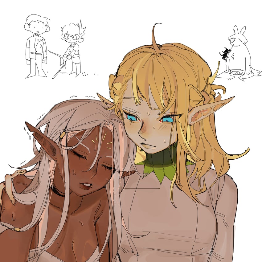 laios touden, kabru, lycion, pattadol, and cithis (dungeon meshi) drawn by kazari_2001