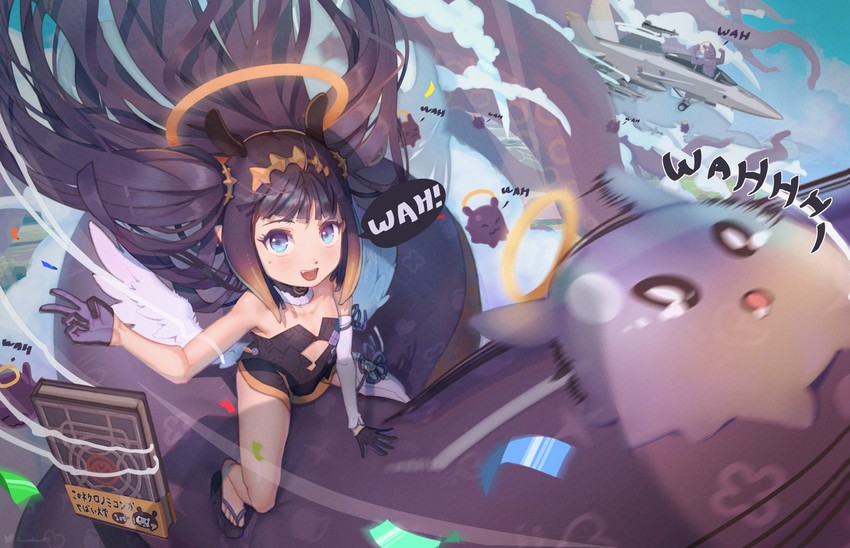 ninomae ina'nis, takodachi, and ao-chan (hololive and 1 more) drawn by cucumbear073