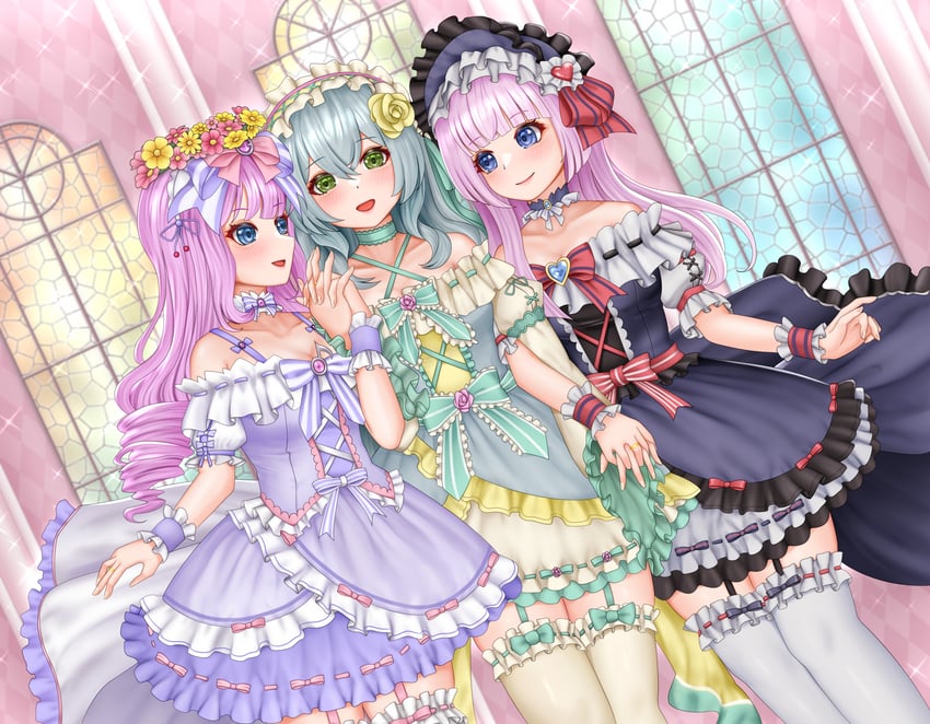 sadamori himeka, toki kureha, and tamba akari (assault lily) drawn by imai_tomohiro