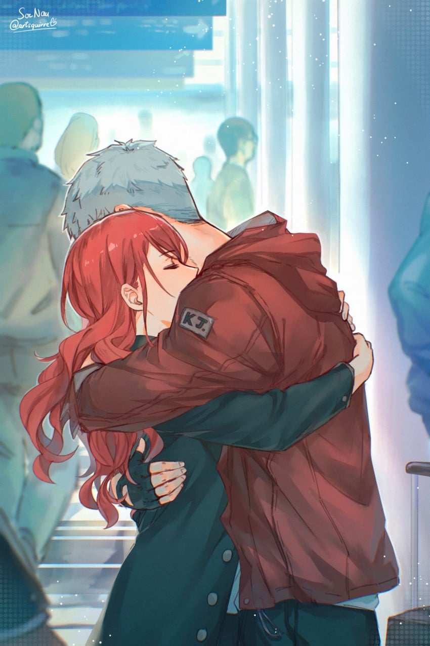 kirijou mitsuru and sanada akihiko (persona and 1 more) drawn by soc_nau
