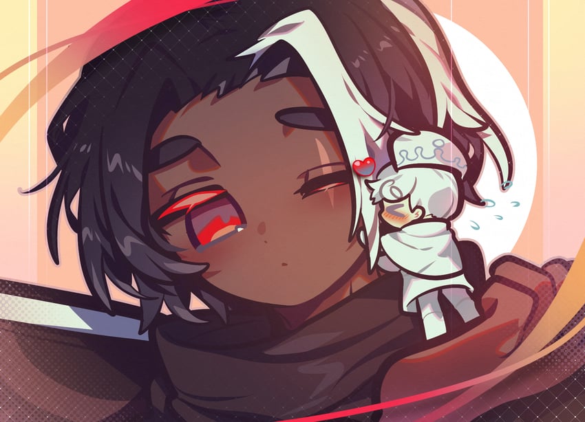 dark choco cookie and milk cookie (cookie run) drawn by omoyu_(nakyu715)