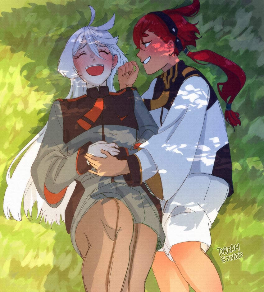 suletta mercury and miorine rembran (gundam and 1 more) drawn by dreamsyndd
