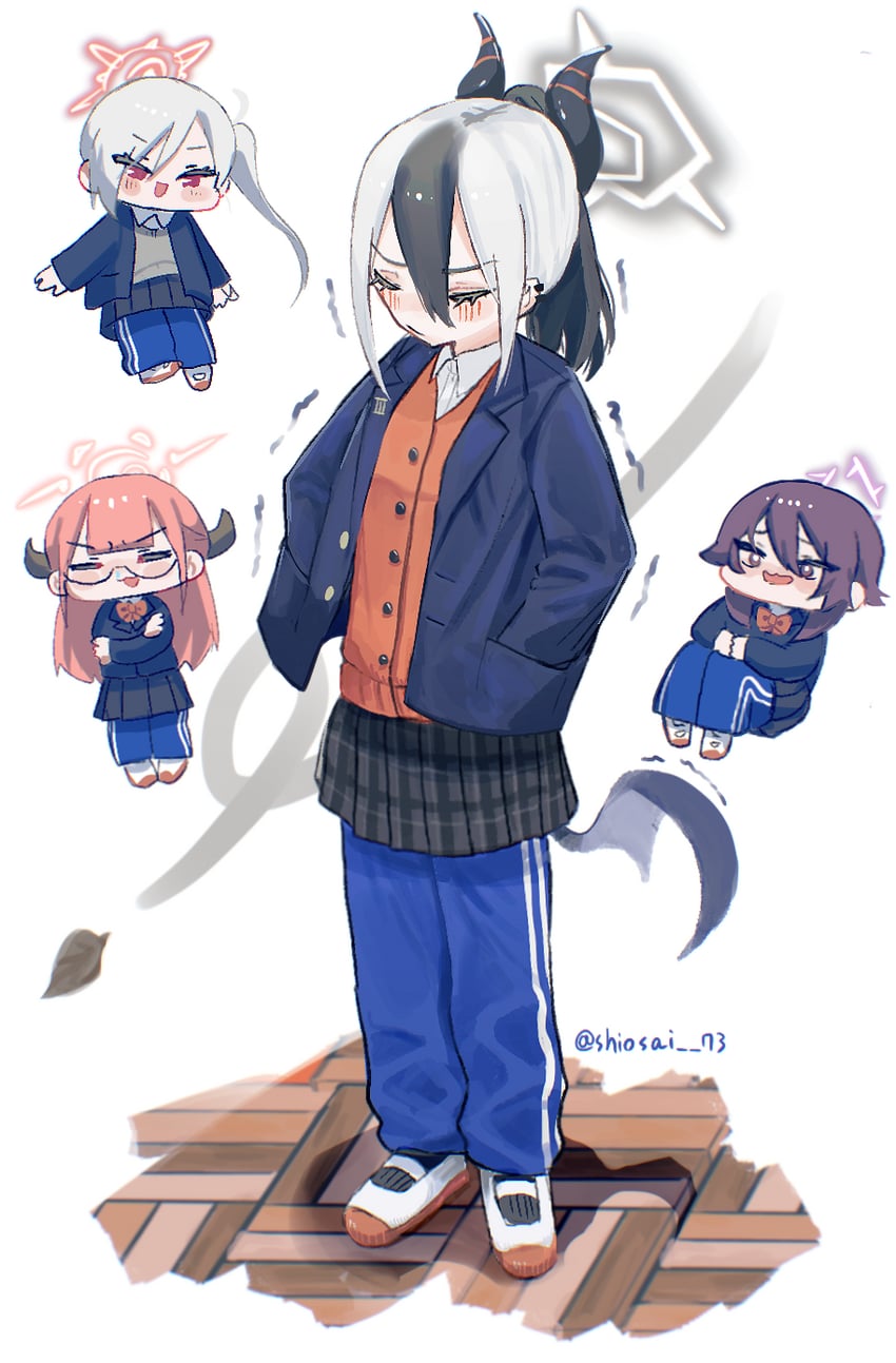 kayoko, aru, mutsuki, and haruka (blue archive) drawn by shiosai_73