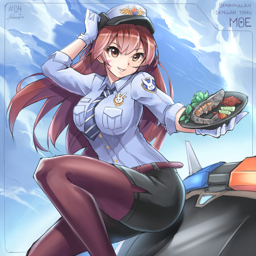 d.va and officer d.va (overwatch and 1 more) drawn by mystic-san