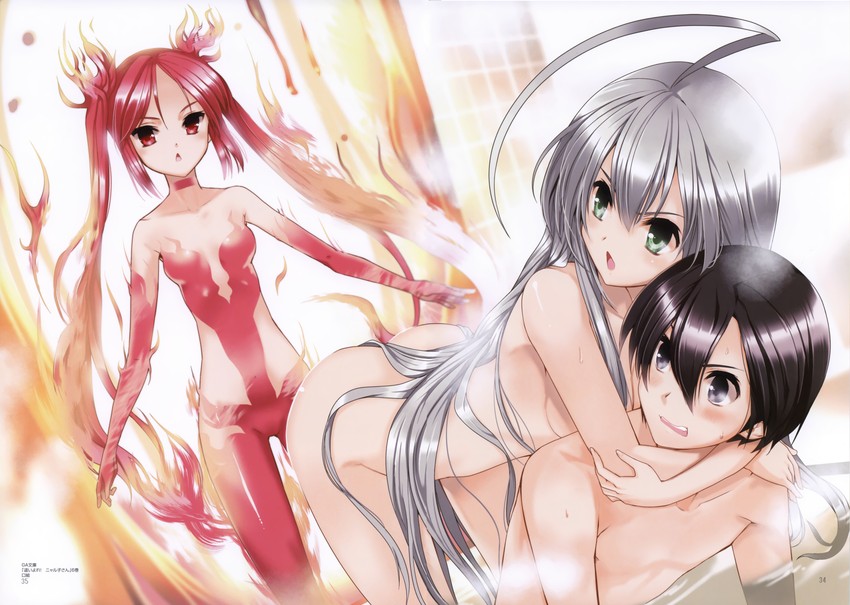 nyarlathotep, cthugha, and yasaka mahiro (haiyore! nyaruko-san) drawn by koin_(foxmark)