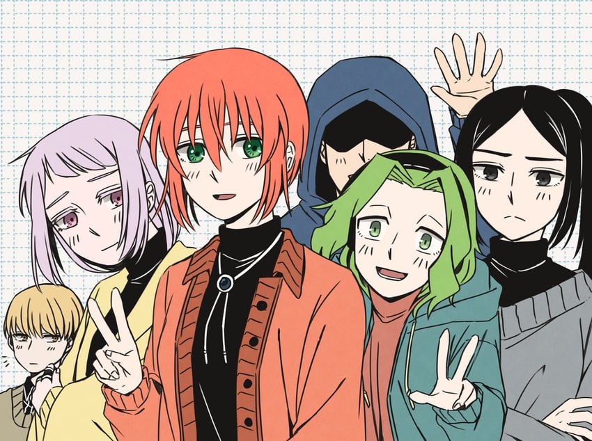 hatori chise, philomela sargant, zoe ivey, rian scrimgeour, lucy webster, and 1 more (mahou tsukai no yome) drawn by delfuze