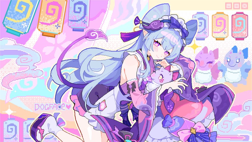 yumemizuki mizuki, shiba murasaki, and hyakujitsuhaku shion (genshin impact) drawn by gou_lianlian_dogface