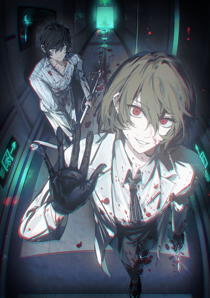 amamiya ren and akechi gorou (persona and 1 more) drawn by metoerwarrior
