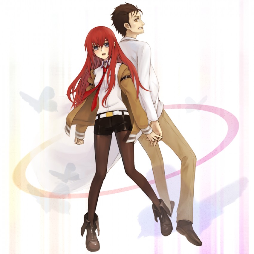 makise kurisu and okabe rintarou (steins;gate) drawn by yoriko_(shiyo)