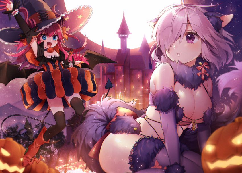 mash kyrielight and elizabeth bathory (fate and 1 more) drawn by sakura_yuki_(clochette)
