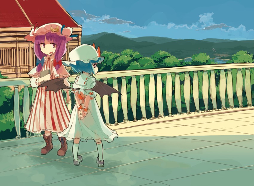 remilia scarlet and patchouli knowledge (touhou) drawn by jura_cambri