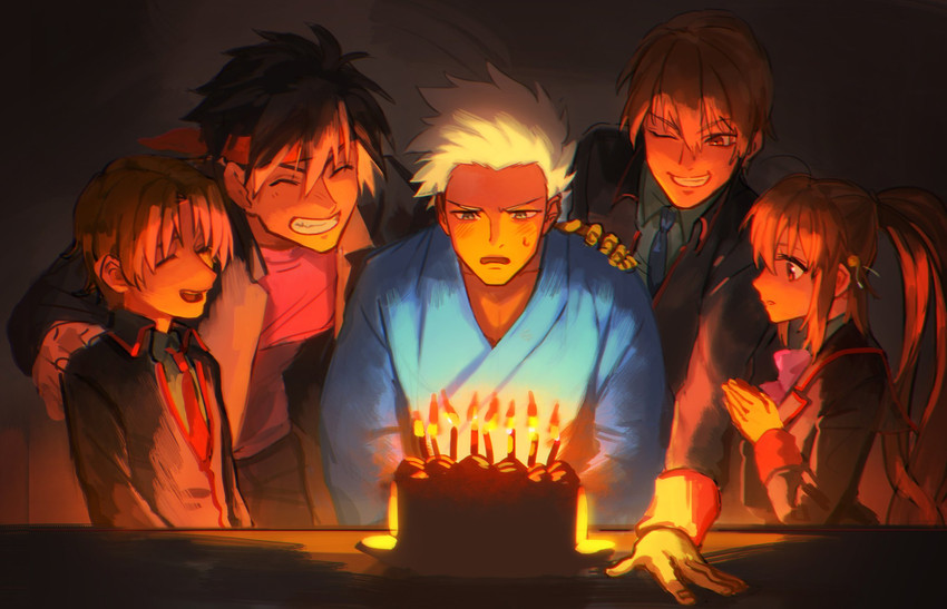 natsume rin, naoe riki, natsume kyousuke, inohara masato, miyazawa kengo, and 1 more (little busters!) drawn by meipu_hm