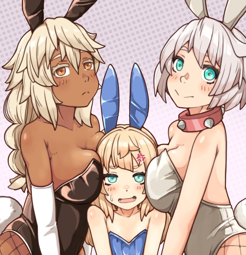 bridget, ramlethal valentine, and elphelt valentine (guilty gear) drawn by sugajyun