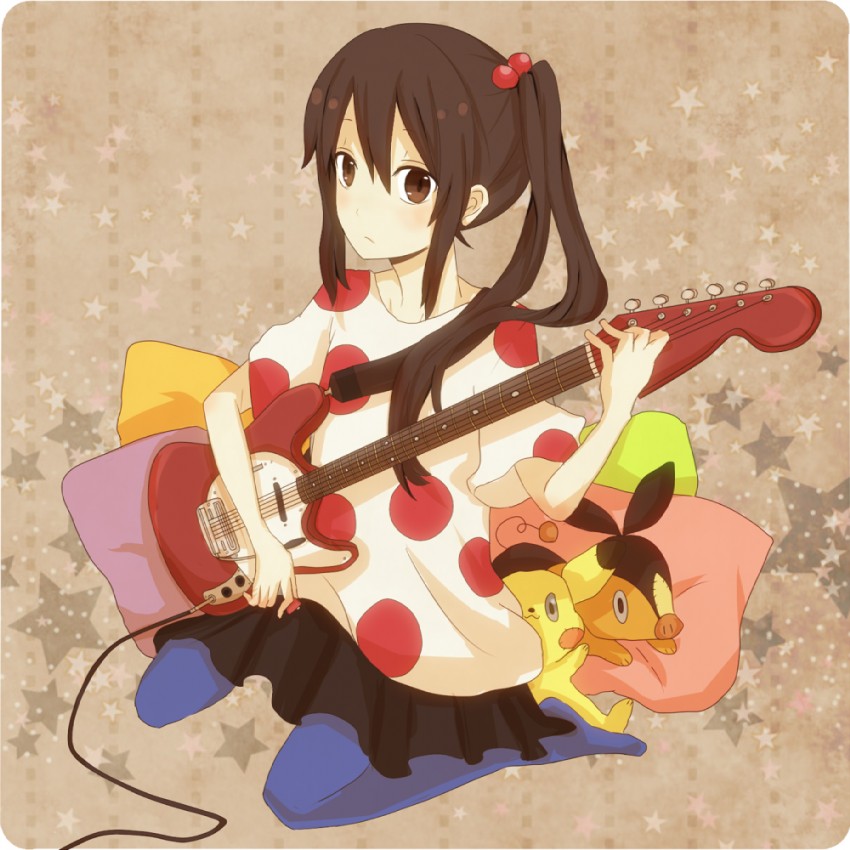 pikachu, nakano azusa, and tepig (pokemon and 2 more) drawn by mokomeri