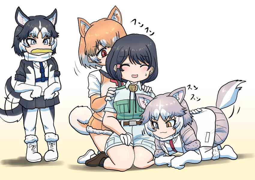captain, dog, and siberian husky (kemono friends and 1 more) drawn by shinkaisoku