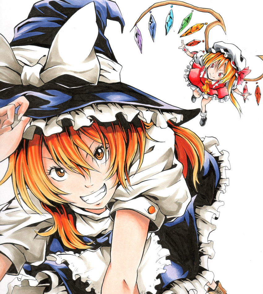 kirisame marisa and flandre scarlet (touhou) drawn by koji_(koji-a)