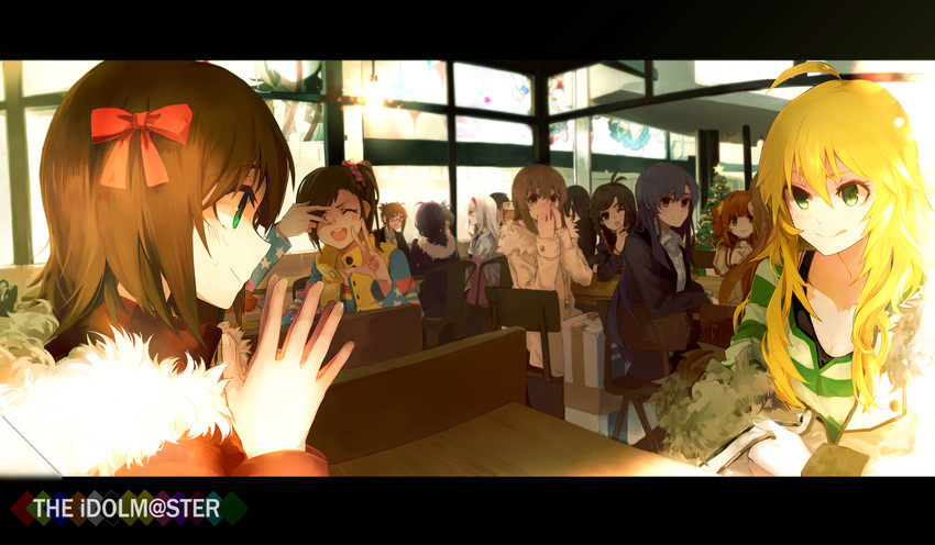hoshii miki, kisaragi chihaya, amami haruka, kikuchi makoto, shijou takane, and 9 more (idolmaster) drawn by hanyae