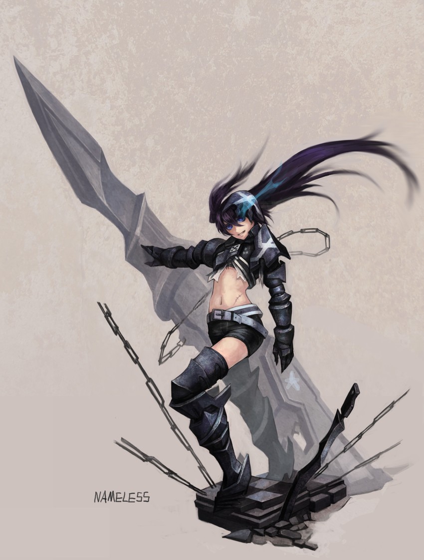 insane black rock shooter (black rock shooter) drawn by kote_(tures)