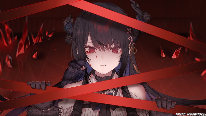 nerissa ravencroft and shadow (hololive and 1 more) drawn by kotarou_(kot_mochi)