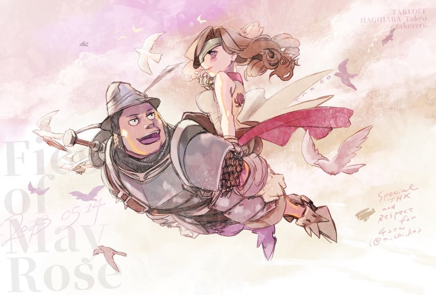 beatrix and adelbert steiner (final fantasy and 1 more) drawn by hagihara_takeo
