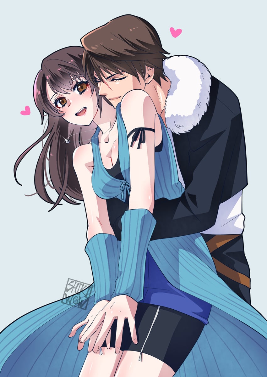 squall leonhart and rinoa heartilly (final fantasy and 1 more) drawn by shikiwo