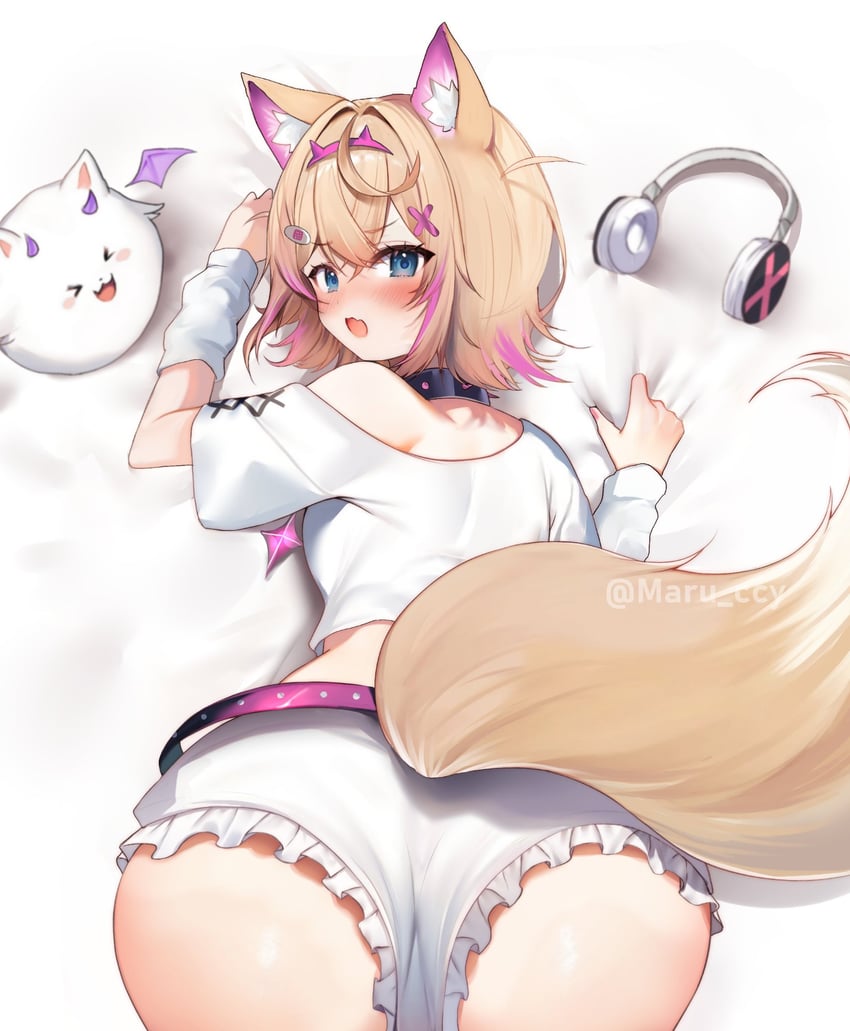 mococo abyssgard and perroccino (hololive and 1 more) drawn by maru_ccy