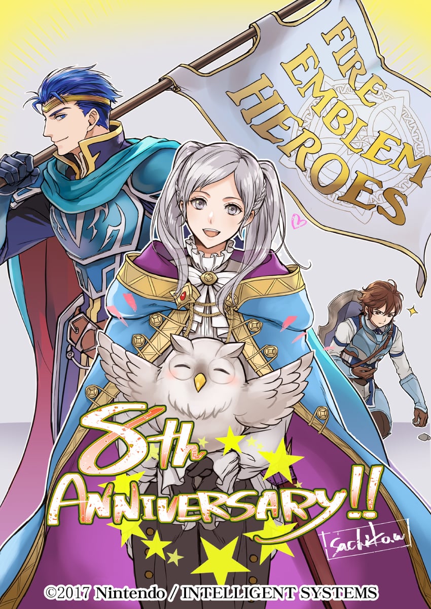 eliwood, hector, feh, frederick, and female robin (fire emblem and 3 more) drawn by wada_sachiko