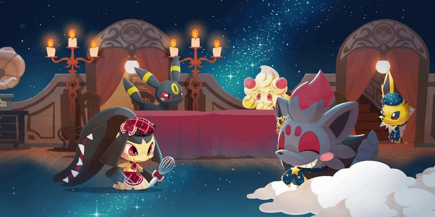 umbreon, jolteon, mawile, alcremie, and zorua (pokemon and 1 more)