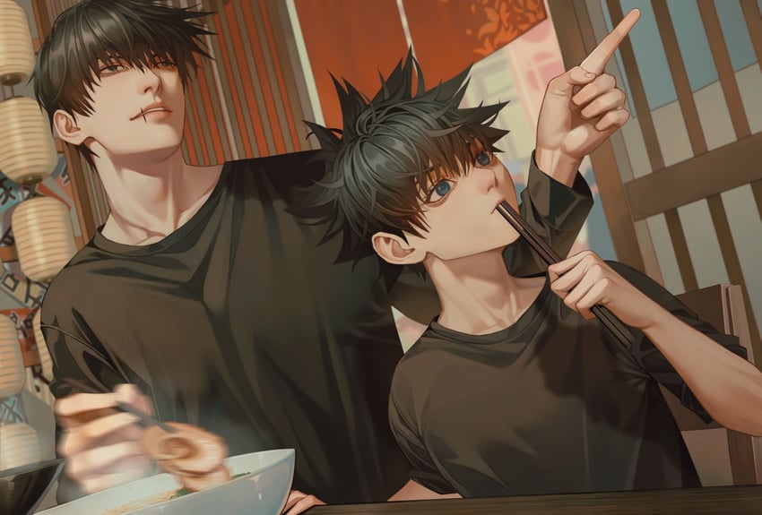 fushiguro megumi and fushiguro touji (jujutsu kaisen) drawn by zhhy3324