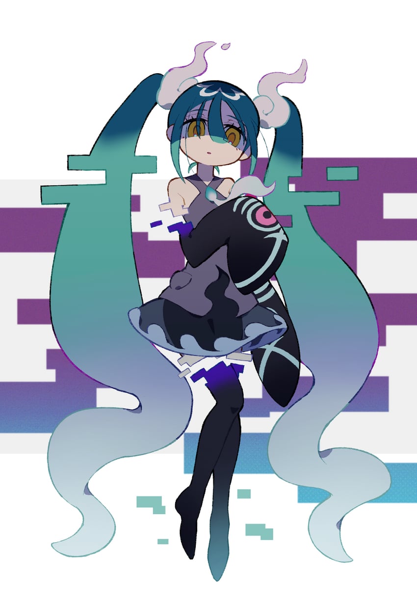 hatsune miku and ghost miku (pokemon and 2 more) drawn by melvi0