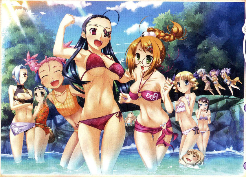 sousou, teiiku, jun'iku, kakouton, kakouen, and 7 more (koihime musou) drawn by kantaka and katagiri_hinata