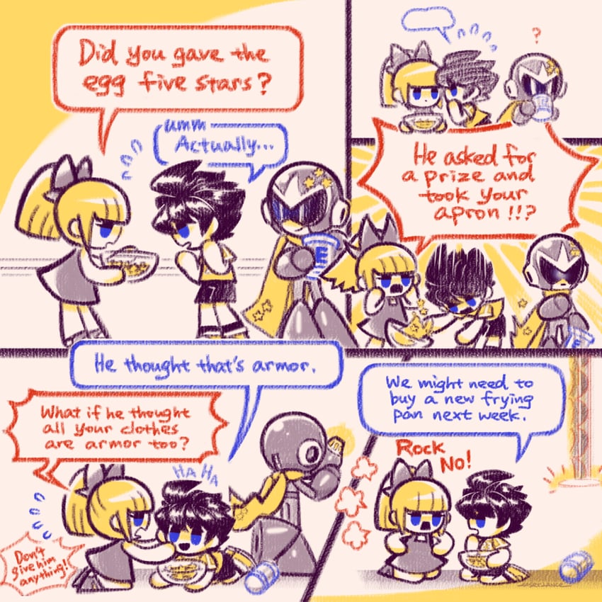 roll, mega man, and proto man (mega man) drawn by laser-lance