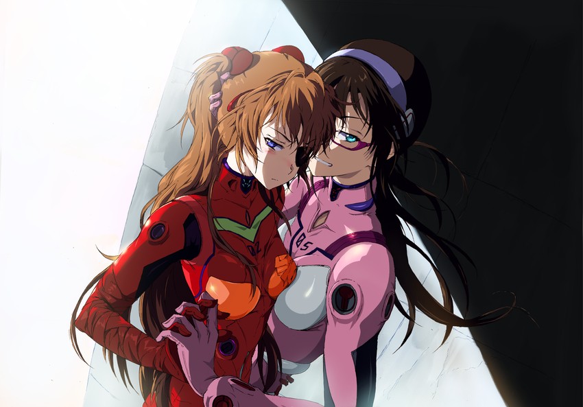 souryuu asuka langley and makinami mari illustrious (neon genesis evangelion and 2 more) drawn by shiika_sadamasa