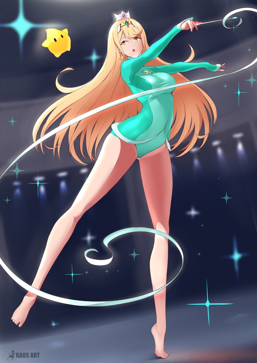 mythra, rosalina, and luma (mario and 5 more) drawn by kaos_art
