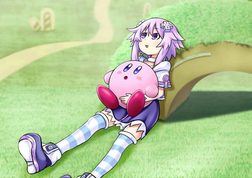 kirby and neptune (neptune and 1 more) drawn by kurozero