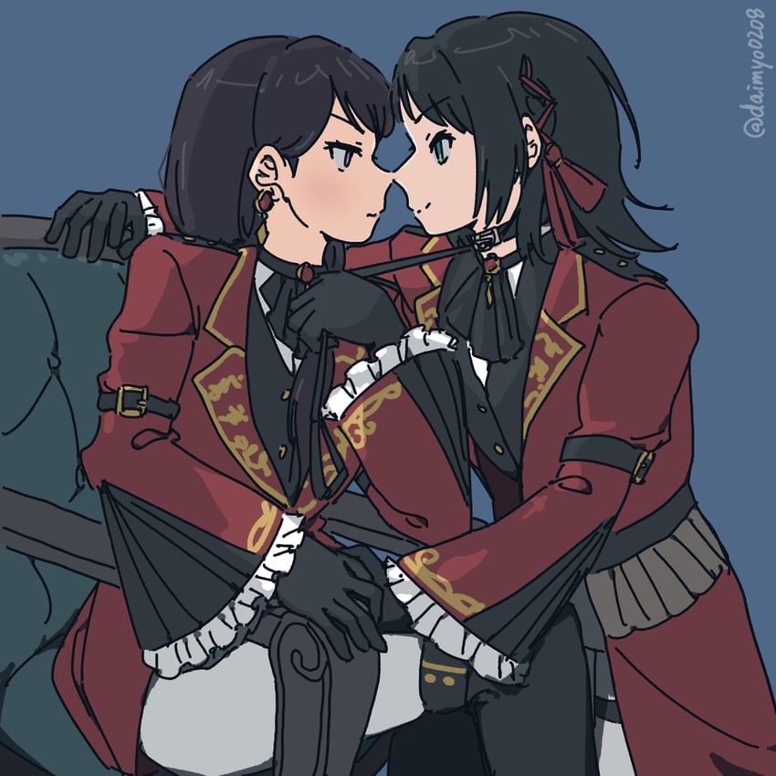 shiina taki and yahata umiri (bang dream! and 1 more) drawn by daimyo0208