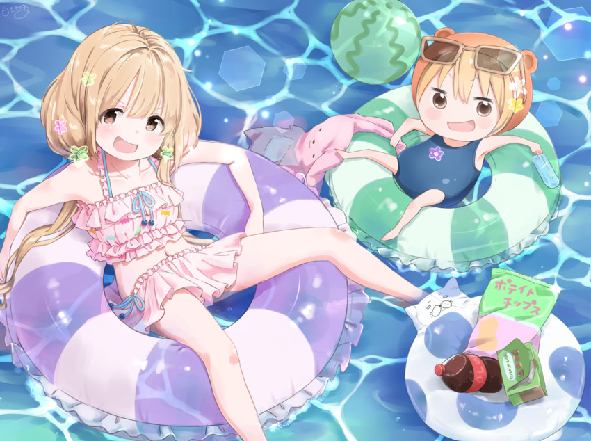 futaba anzu, doma umaru, and komaru (idolmaster and 2 more) drawn by kinako_(shiratama_mochi)