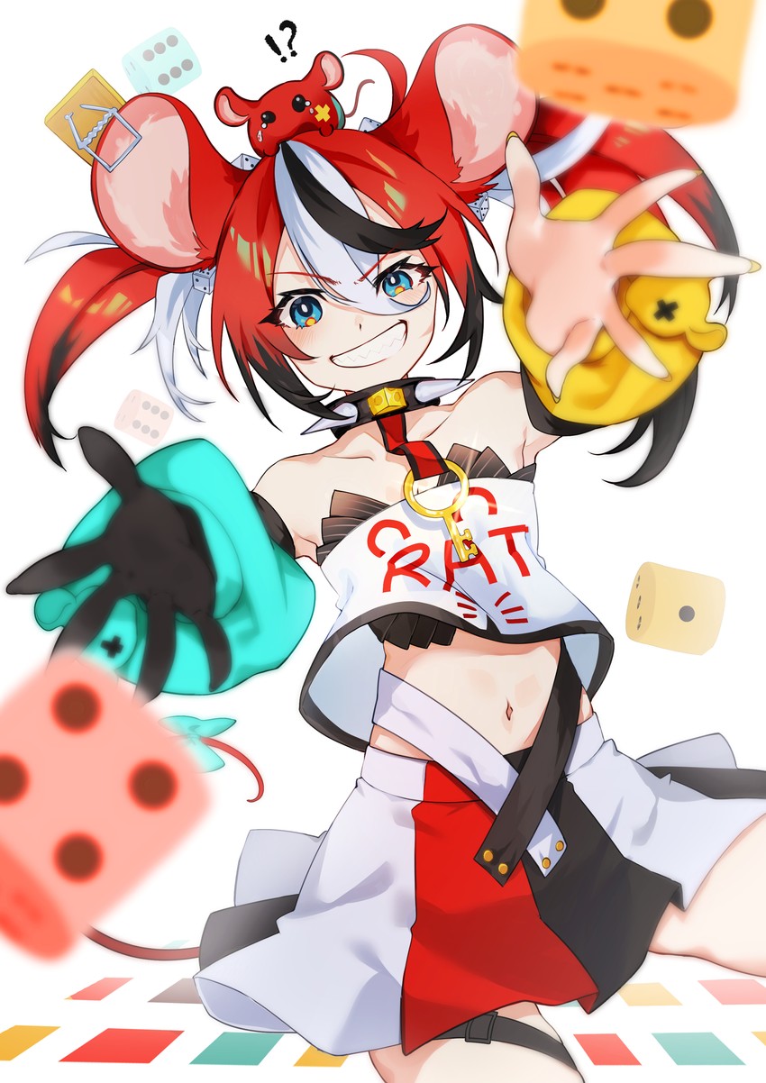 hakos baelz and mr. squeaks (hololive and 1 more) drawn by ai_(zerozeronii)