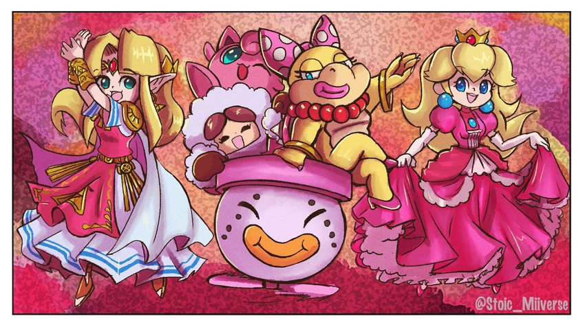 princess zelda, princess peach, jigglypuff, nana, and wendy o. koopa (pokemon and 5 more) drawn by stoic_seraphim