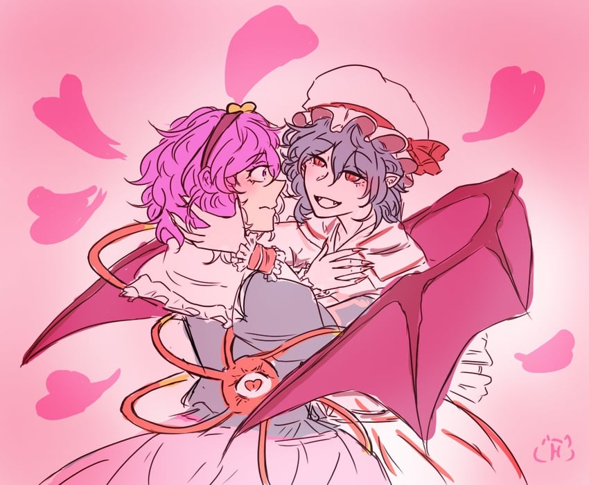 remilia scarlet and komeiji satori (touhou) drawn by hakuma_(hakuma_okyk)