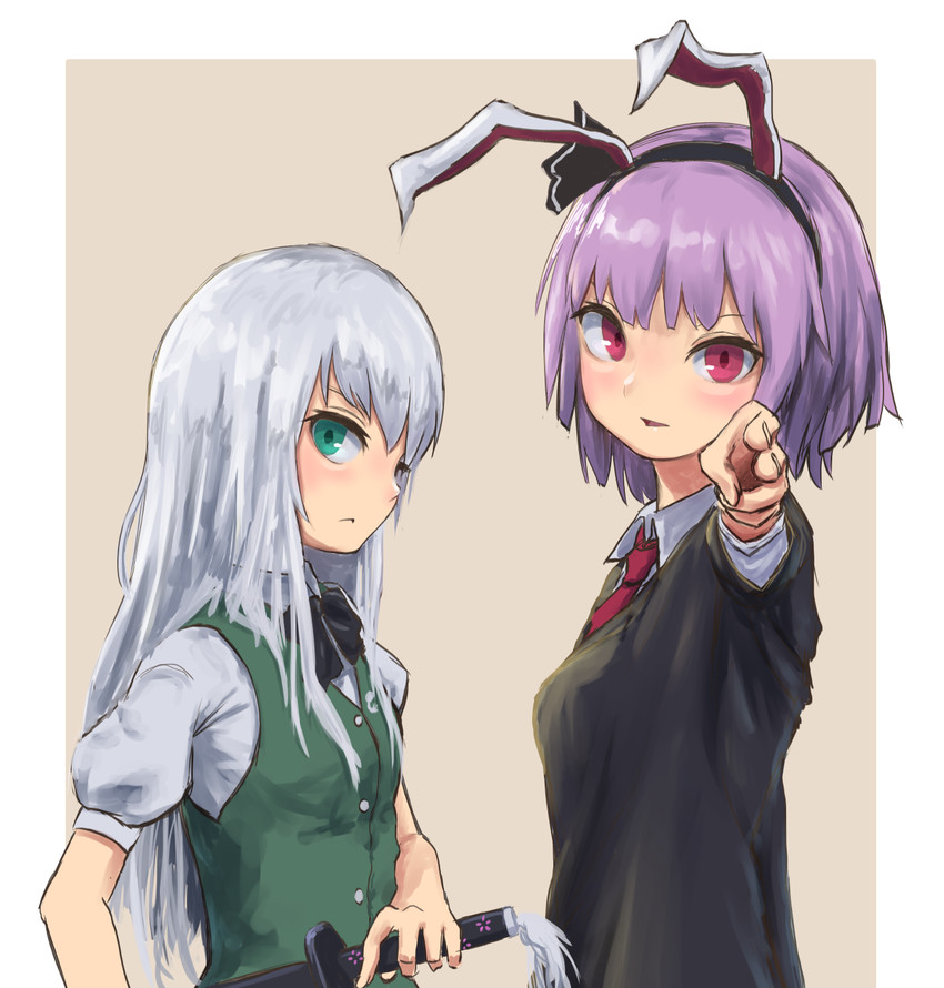 konpaku youmu and reisen udongein inaba (touhou) drawn by roke_(taikodon)